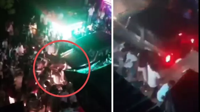 ठेकेदार के बेटे ने भीड़ पर चढ़ाई थार