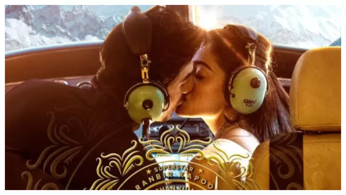 Ranbir Kapoor and Rashmika Mandanna from Animal Poster
