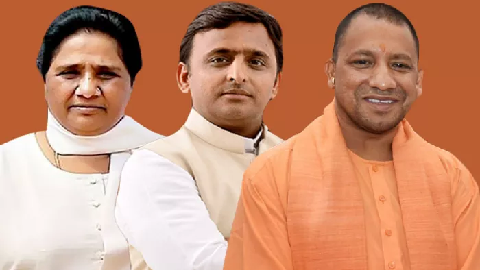 मायावती, अखिलेश यादव और सीएम योगी (File Photo)