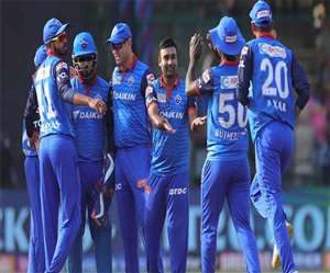 दिल्ली कैपिटल्स की टीम के खिलाड़ी (फोटो साभार पीटीआई)