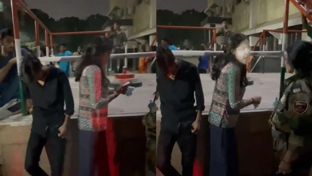 रात में कालेज कैंपस में बैठे थे प्रेमी युगल, एनएमसी के छात्रों से कहासुनी  के बाद जमकर हुआ बवाल - The young man and the girl were sitting in the  college campus