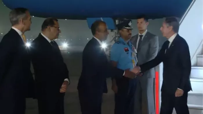 India US Dialogue अमेरिकी विदेश मंत्री एंटनी ब्लिंकन दिल्ली पहुंचे ।
