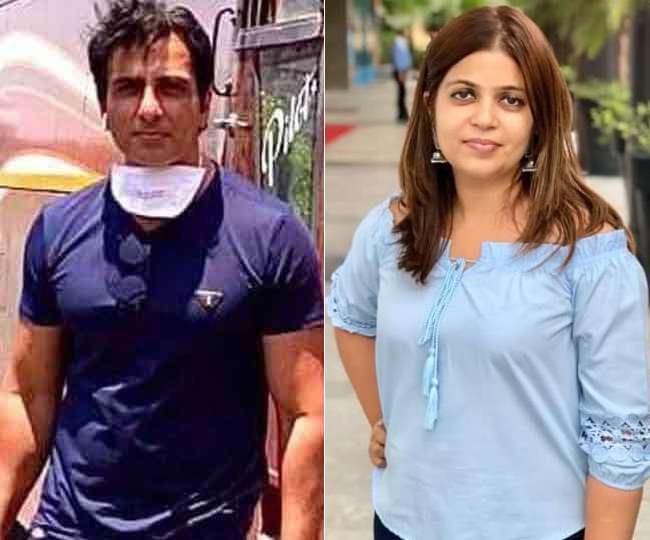 फिल्म अभिनेता सोनू सूद व उनकी बहन मालविका सूद। फाइल फोटो