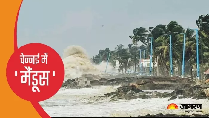 तमिलनाडु में चक्रवाती तूफान मैंडूस ने पहुंचाया नुकसान।