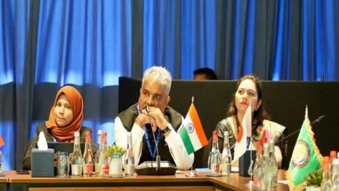 केंद्रीय मंत्री भूपेन्द्र यादव ने शनिवार को कॉप28 समिट में हिस्सा लिया।(फोटो सोर्स: एएनआई)