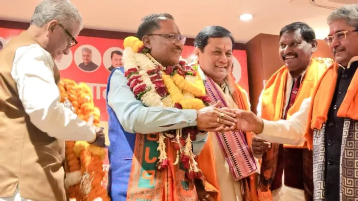विष्णु देव साय ने सीएम चुने जाने पर खुशी जाहिर करते हुए अपनी प्रतिक्रिया साझा की।(फोटो सोर्स: सोशल मीडिया)