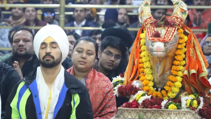 दिलजीत दोसांझ ने उज्जैन में बाबा महाकाल के किए दर्शन (फोटो- ANI)