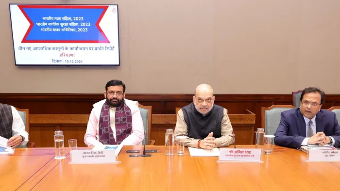 अमित शाह ने हरियाणा में नए आपराधिक कानून पूरी तरह लागू करने को कहा (फोटो- एक्स)