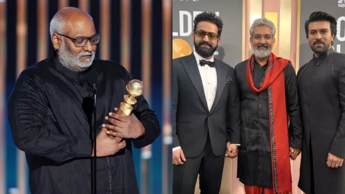 MM Keeravani gets emotional accepting Golden Globe Award 2023, Twitter
