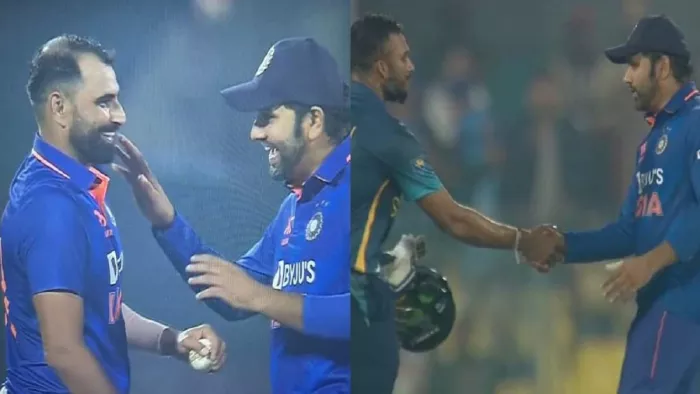 IND vs SL: रोहित शर्मा और मोहम्मद शमी (डिजाइन फोटो)