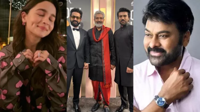 Golden Awards Globes 2023 Natu Natu Song alia and chiranjeevi other celebs wishes. Photo Credit/Instagram