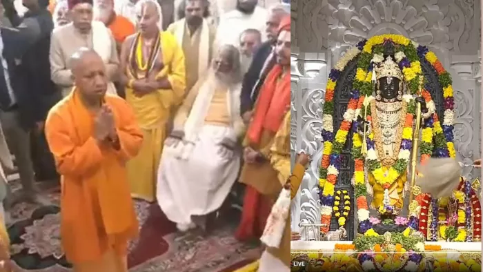 अयोध्या में प्रभु श्रीराम के दरबार पहुंचे सीएम योगी। Image Credit- X