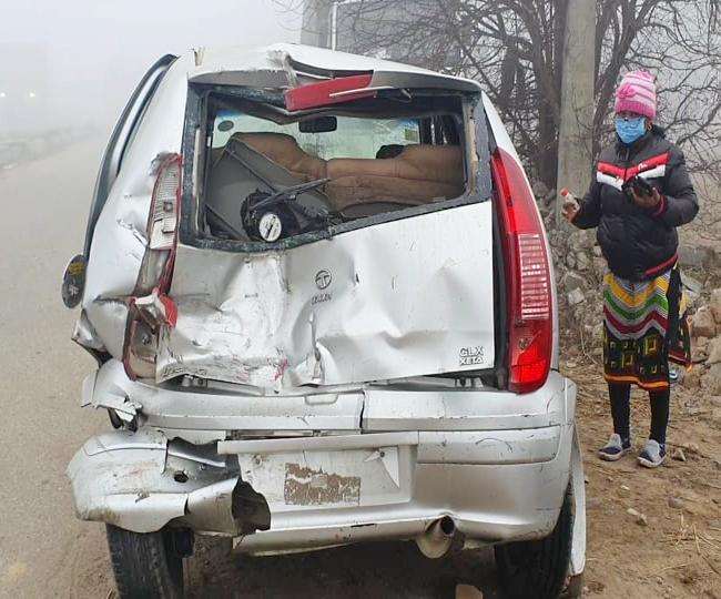 seventeen vehicles collide in jalandhar big road accident one person dead