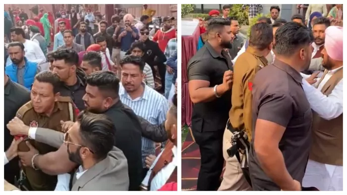 गायक के साथ सेल्फी लेने पहुचें व्यक्ति की बाउंसरों के साथ झड़प