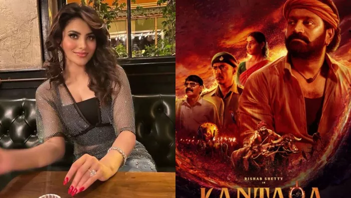 File Photo of Urvashi Rautela (Left) and Kantara Poster (Right)