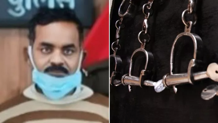 पुलिस द्वारा पकड़ा गया आरोपी सत्यपाल। जागरण