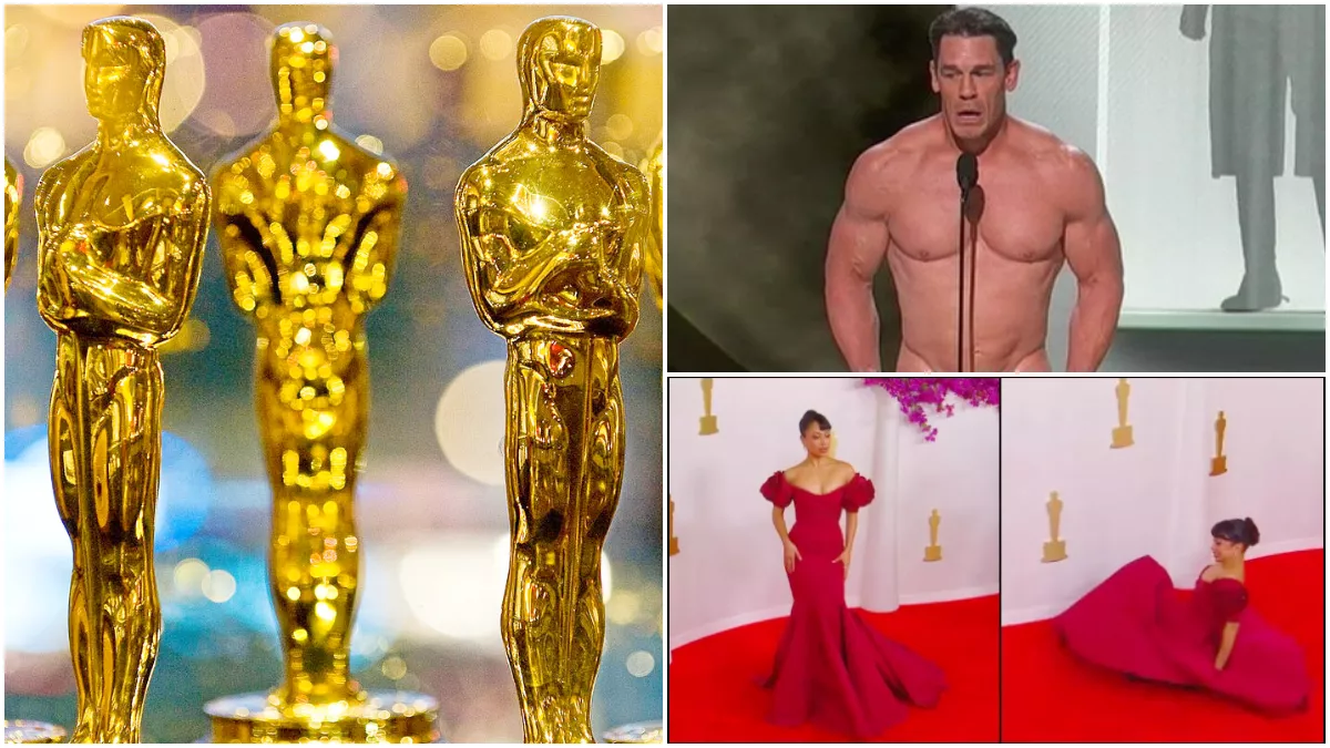 Oscars 2024 Highlights रेड कार्पेट पर गिरने से स्टेज पर न्यूड