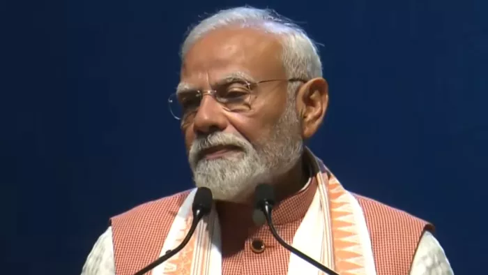 मॉरीशस से पीएम मोदी का संबोधन। ( फोटो- BJP )