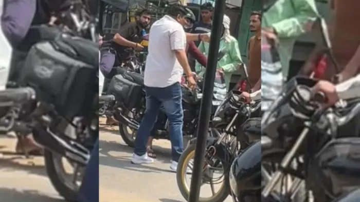 ककोड़ के वैर में आरोपित के हाथ में पिस्टल लेने का वीडियाे प्रसारित। सौ वीडियो ग्रैब।