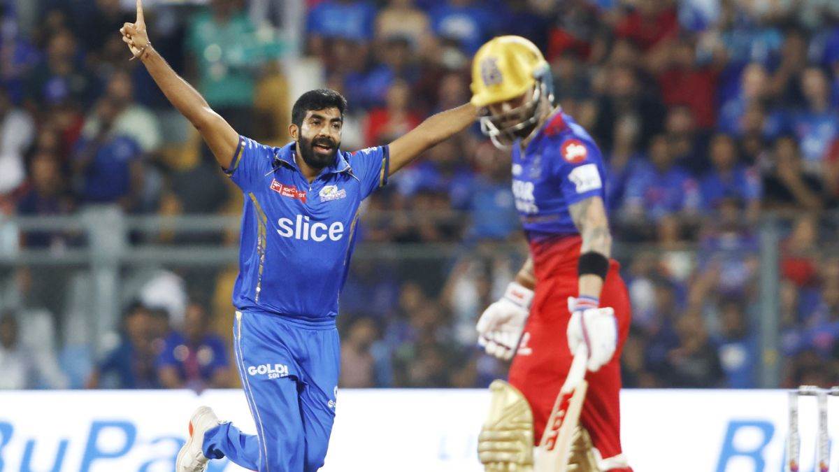 mi vs rcb jasprit bumrah take five wicket against rcb virat kohli suffers