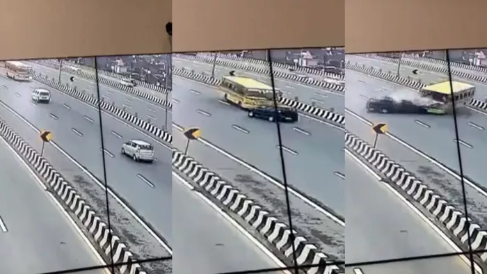 VIDEO: गाजियाबाद में डीएमई पर 8 KM गलत दिशा में मौत बनकर दौड़ती रही बस