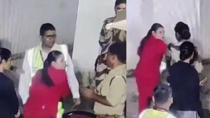 स्पाइस जेट की क्रू मेंबर ने सीआईएसएफ को मारा थप्पड़ (फोटो-X)