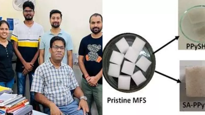 एनआइटी के स्पंज का निर्माण करने वाली टीम। फोटो- जागरण