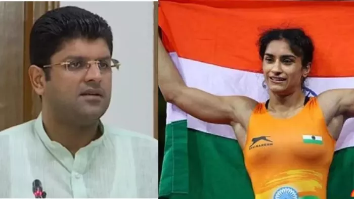 विनेश फोगाट को राज्यसभा भेजने के विवाद में दुष्यंत चौटाला की एंट्री (फाइल फोटो)।