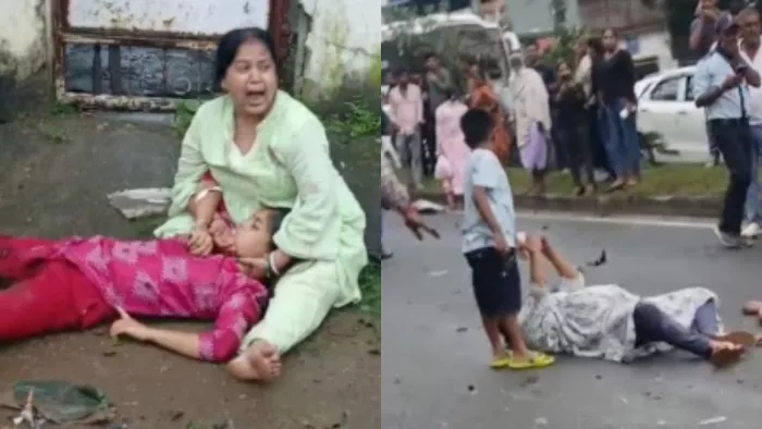 रांची सड़क हादसे में मृत दो बच्चियों और महिला का किया गया अंतिम संस्कार। (जागरण)