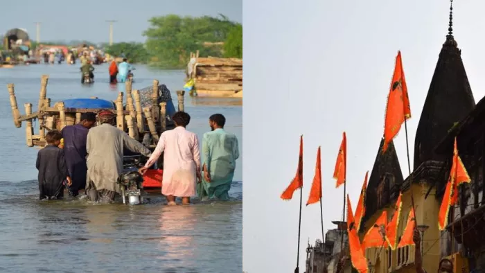 पाकिस्तान में इस गांव के बाढ़ पीड़ित मुसलमानों का सहारा बना मंदिर। प्रतीकात्मक तस्वीर।