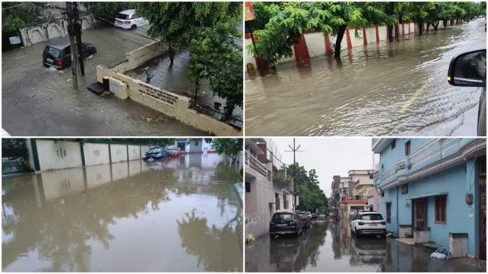 बारिश से लखनऊ का हाल-बेहाल, सड़कों पर भरा पानी, प्रदेश के 35 जिलों के लिए अलर्ट जारी
