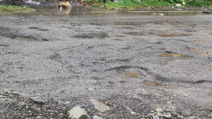 हजारों की आबादी से जुड़ी रायपुर रोड चार माह से है खस्ताहाल