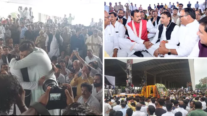 सैफई में नेताजी के अंतिम संस्कार में राजनेता, उद्योगपति समेत बड़ी हस्तियां मौजूद रहीं।
