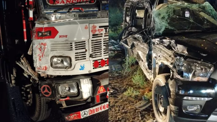 ट्रक और स्कॉर्पियो की टक्कर में भाजपा युवा आयोग के पूर्व चेयरमैन के सदस्यों की हुई मौत
