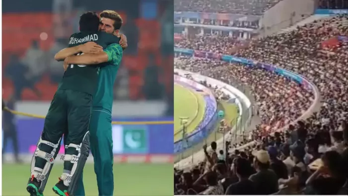 PAK vs SL मैच में पाकिस्तान जीतेगा के नारे लगे। फोटो क्रेडिट- एक्स