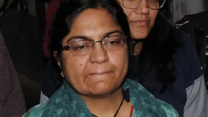 मनरेगा घोटाले में गिरफ्तार निलंबित आइएएस अधिकारी पूजा सिंघल की फाइल फोटो।