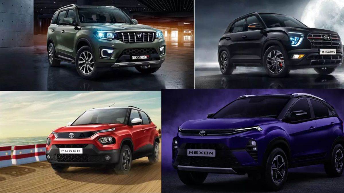 best selling suvs tata nexon maruti suzuki brezza tata punch hyundai creta mahindra scorpio n