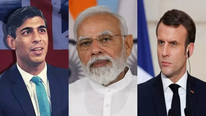 पीएम नरेन्द्र मोदी और फ्रांस के राष्ट्रपति इमैनुएल मैक्रों।