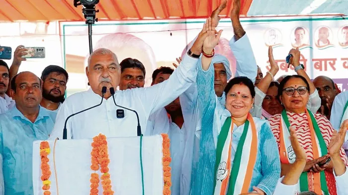 हरियाणा में विधानसभा चुनाव के लिए प्रचार के समय भूपेंद्र हुड्डा और गीता भुक्कल साथ-साथ (फाइल फोटो)