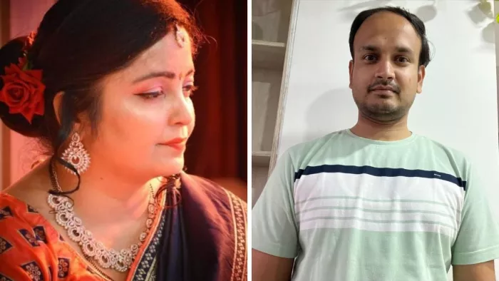 नीतू और मुख्य आरोपी विशाल की फाइल फोटो।