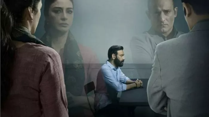 File Photo of Ajay Devgn, Tabu and Akshaye Khanna from Drishyam 2 Poster