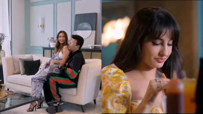 Still Image of Malaika Arora, Karan Johar and Nora Fatehi