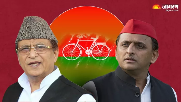 आजम खां और अखिलेश यादव - जागरण ग्राफिक्स।