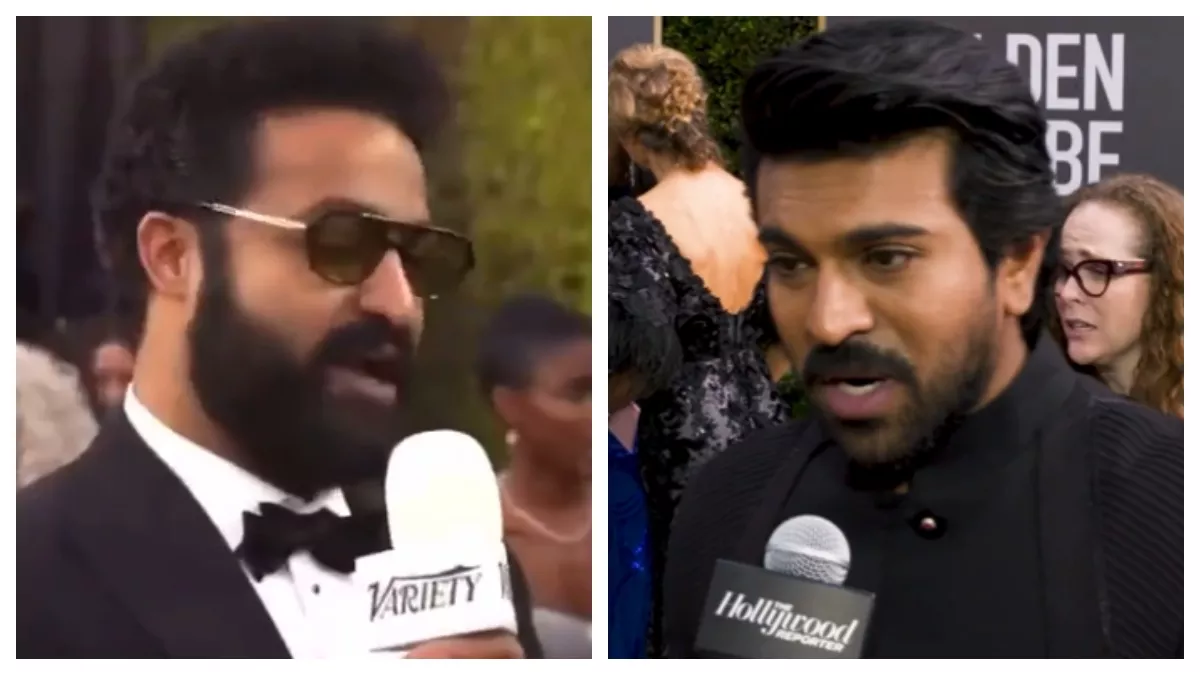 Ramcharan and Junior NTR getting trolled for fake accent at Golden Globes red carpet