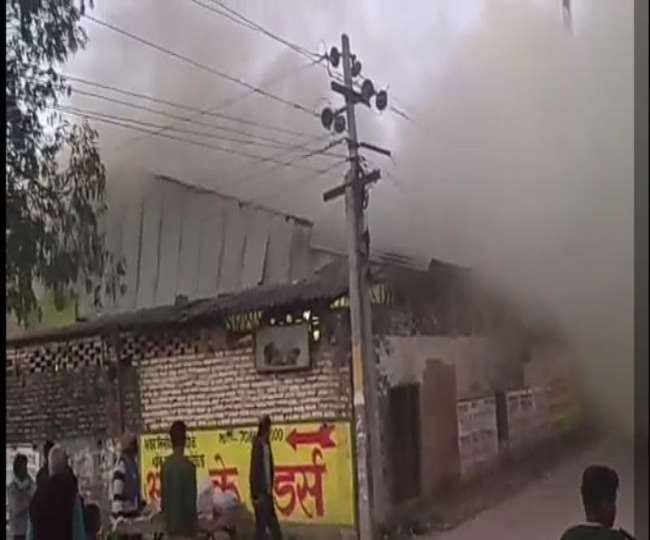 fierce fire broke out in illegal plywood factory in lucknow firefighters controlled after hard work