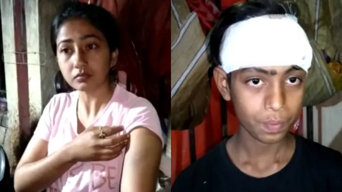 सचिवालय थाने में गुंडे की पिटाई से घायल नताशा और आशु। सौजन्य वीडियो लैब