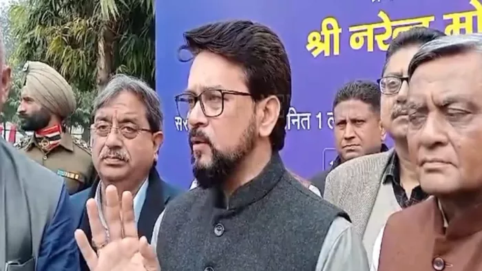 किसान आंदोलन को लेकर केंद्रीय मंत्री अनुराग ठाकुर ने विपक्ष पर साधा निशाना।