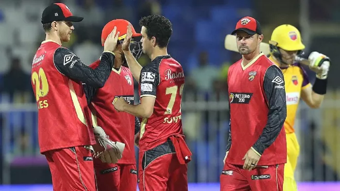 डेजर्ट वाइपर्स ने एकतरफा अंदाज में शारजाह वॉरियर्स को मात दी (Pic Courtesy - ILT20 X)
