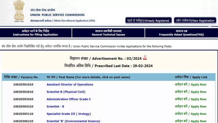UPSC Recruitment 2024 में शामिल होने के लिए 29 फरवरी तक भर सकते हैं फॉर्म।