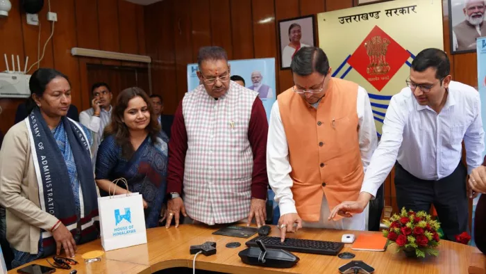 मुख्यमंत्री पुष्कर सिंह धामी ने हाउस आफ हिमालयाज के ई कामर्स पोर्टल का शुभारंभ किया साभार